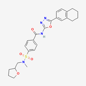 4-(N-methyl-N-((tetrahydrofuran-2-yl)methyl)sulfamoyl)-N-(5-(5,6,7,8-tetrahydronaphthalen-2-yl)-1,3,4-oxadiazol-2-yl)benzamide