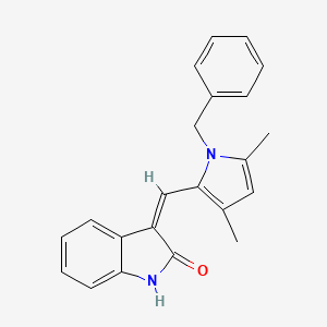 (3Z)-3-[(1-benzyl-3,5-dimethyl-1H-pyrrol-2-yl)methylidene]-2,3-dihydro-1H-indol-2-one