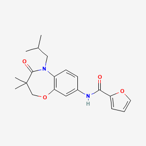 molecular formula C20H24N2O4 B2423984 N-(5-isobutyl-3,3-dimethyl-4-oxo-2,3,4,5-tetrahydrobenzo[b][1,4]oxazepin-8-yl)furan-2-carboxamide CAS No. 921810-12-0
