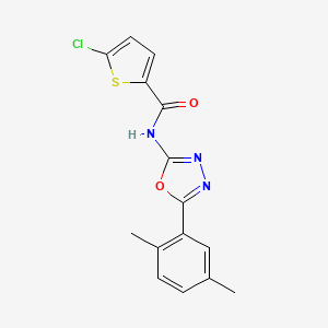 molecular formula C15H12ClN3O2S B2423990 5-chloro-N-(5-(2,5-dimethylphenyl)-1,3,4-oxadiazol-2-yl)thiophene-2-carboxamide CAS No. 891119-17-8