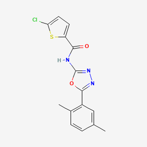 molecular formula C15H12ClN3O2S B2423990 5-chloro-N-[5-(2,5-dimethylphenyl)-1,3,4-oxadiazol-2-yl]thiophene-2-carboxamide CAS No. 891119-17-8