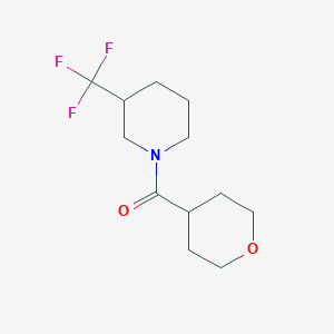 molecular formula C12H18F3NO2 B2423992 (tetrahydro-2H-pyran-4-yl)(3-(trifluoromethyl)piperidin-1-yl)methanone CAS No. 2034512-31-5