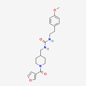 molecular formula C21H27N3O4 B2423994 1-((1-(呋喃-3-羰基)哌啶-4-基)甲基)-3-(4-甲氧基苯乙基)脲 CAS No. 1396749-18-0
