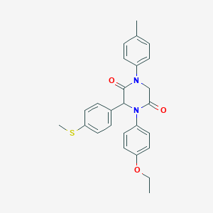 4-(4-Ethoxyphenyl)-1-(4-methylphenyl)-3-[4-(methylsulfanyl)phenyl]-2,5-piperazinedione