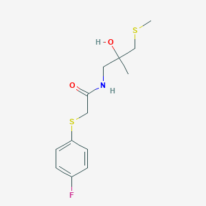 2-((4-fluorophenyl)thio)-N-(2-hydroxy-2-methyl-3-(methylthio)propyl)acetamide