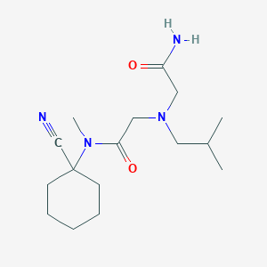 molecular formula C16H28N4O2 B2424008 2-[(carbamoylmethyl)(2-methylpropyl)amino]-N-(1-cyanocyclohexyl)-N-methylacetamide CAS No. 1281185-06-5