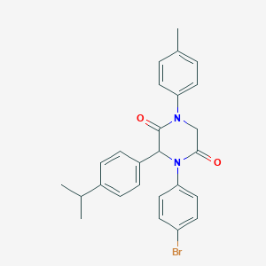 4-(4-Bromophenyl)-3-(4-isopropylphenyl)-1-(4-methylphenyl)-2,5-piperazinedione