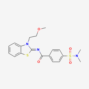 molecular formula C19H21N3O4S2 B2424012 4-(dimethylsulfamoyl)-N-[3-(2-methoxyethyl)-1,3-benzothiazol-2-ylidene]benzamide CAS No. 864975-53-1