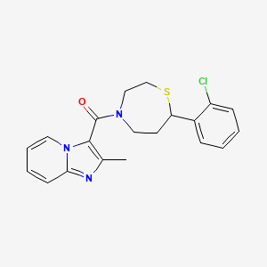 molecular formula C20H20ClN3OS B2424017 (7-(2-clorofenil)-1,4-tiazepan-4-il)(2-metilimidazo[1,2-a]piridin-3-il)metanona CAS No. 1705213-46-2