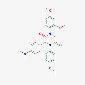 1-(2,4-Dimethoxyphenyl)-3-[4-(dimethylamino)phenyl]-4-(4-ethoxyphenyl)-2,5-piperazinedione