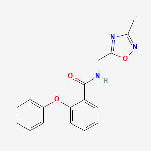 molecular formula C17H15N3O3 B2424020 N-((3-甲基-1,2,4-恶二唑-5-基)甲基)-2-苯氧基苯甲酰胺 CAS No. 1234885-01-8