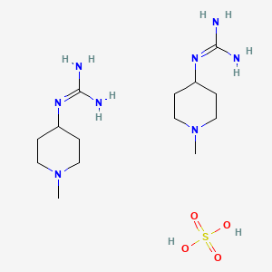 molecular formula C14H34N8O4S B2424029 Bis(1-(1-methylpiperidin-4-yl)guanidine); sulfuric acid CAS No. 1315369-03-9