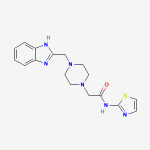 2-(4-((1H-benzo[d]imidazol-2-yl)methyl)piperazin-1-yl)-N-(thiazol-2-yl)acetamide