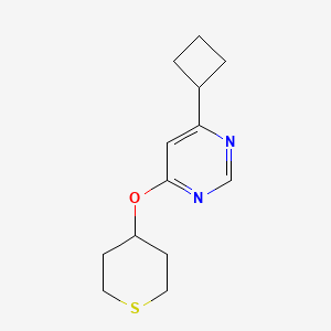 4-Cyclobutyl-6-(thian-4-yloxy)pyrimidine