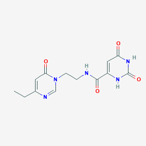 molecular formula C13H15N5O4 B2424052 N-(2-(4-ethyl-6-oxopyrimidin-1(6H)-yl)ethyl)-2,6-dioxo-1,2,3,6-tetrahydropyrimidine-4-carboxamide CAS No. 1396766-81-6