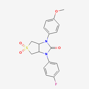 molecular formula C18H17FN2O4S B2424055 1-(4-fluorophenyl)-3-(4-methoxyphenyl)tetrahydro-1H-thieno[3,4-d]imidazol-2(3H)-one 5,5-dioxide CAS No. 831179-55-6