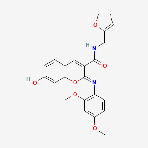 molecular formula C23H20N2O6 B2424066 (2Z)-2-[(2,4-dimethoxyphenyl)imino]-N-(2-furylmethyl)-7-hydroxy-2H-chromene-3-carboxamide CAS No. 478482-06-3