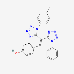 molecular formula C24H20N8O B2424085 4-(2,2-bis(1-(p-tolyl)-1H-tetrazol-5-yl)vinyl)phenol CAS No. 326008-43-9