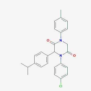 4-(4-Chlorophenyl)-3-(4-isopropylphenyl)-1-(4-methylphenyl)-2,5-piperazinedione