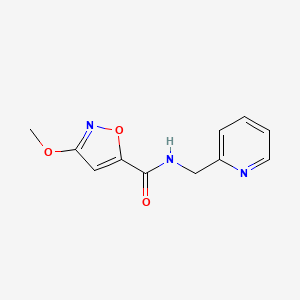 molecular formula C11H11N3O3 B2424100 3-methoxy-N-(pyridin-2-ylmethyl)isoxazole-5-carboxamide CAS No. 1428371-57-6