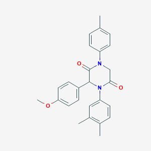 4-(3,4-Dimethylphenyl)-3-(4-methoxyphenyl)-1-(4-methylphenyl)-2,5-piperazinedione