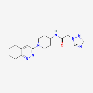 molecular formula C17H23N7O B2424117 N-(1-(5,6,7,8-tetrahydrocinnolin-3-yl)piperidin-4-yl)-2-(1H-1,2,4-triazol-1-yl)acetamide CAS No. 2034372-03-5