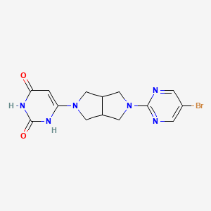 molecular formula C14H15BrN6O2 B2424122 6-[5-(5-Bromopyrimidin-2-yl)-1,3,3a,4,6,6a-hexahydropyrrolo[3,4-c]pyrrol-2-yl]-1H-pyrimidine-2,4-dione CAS No. 2415533-70-7