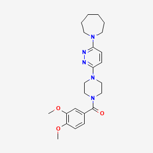 molecular formula C23H31N5O3 B2424124 (4-(6-(Azepan-1-yl)pyridazin-3-yl)piperazin-1-yl)(3,4-dimethoxyphenyl)methanone CAS No. 898434-77-0