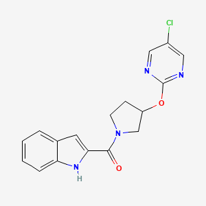 molecular formula C17H15ClN4O2 B2424127 (3-((5-chloropyrimidin-2-yl)oxy)pyrrolidin-1-yl)(1H-indol-2-yl)methanone CAS No. 2034469-86-6
