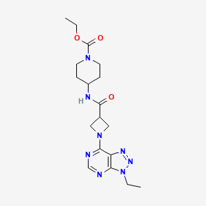 molecular formula C18H26N8O3 B2424128 ethyl 4-(1-(3-ethyl-3H-[1,2,3]triazolo[4,5-d]pyrimidin-7-yl)azetidine-3-carboxamido)piperidine-1-carboxylate CAS No. 1448065-35-7
