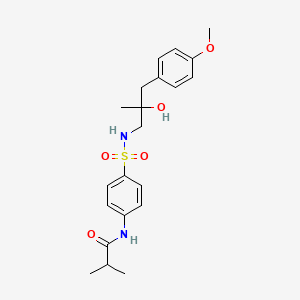 molecular formula C21H28N2O5S B2424130 N-(4-(N-(2-hydroxy-3-(4-methoxyphenyl)-2-methylpropyl)sulfamoyl)phenyl)isobutyramide CAS No. 1396873-78-1