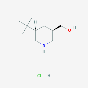 molecular formula C10H22ClNO B2424131 [(3R,5R)-5-叔丁基哌啶-3-基]甲醇；盐酸盐 CAS No. 2248417-59-4