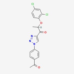 molecular formula C19H15Cl2N3O3 B2424133 1-[1-(4-Acetylphenyl)triazol-4-yl]-2-(2,4-dichlorophenoxy)propan-1-one CAS No. 478041-20-2