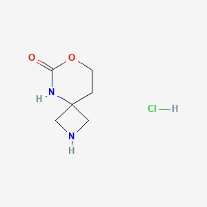 molecular formula C6H11ClN2O2 B2424138 7-氧杂-2,5-二氮杂螺[3.5]壬烷-6-酮盐酸盐 CAS No. 1955505-70-0