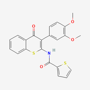 molecular formula C22H17NO4S2 B2424147 N-[3-(3,4-二甲氧基苯基)-4-氧代-4H-噻吩并[2,3-b]色满-2-基]噻吩-2-甲酰胺 CAS No. 883965-83-1
