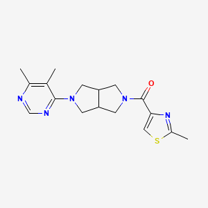 molecular formula C17H21N5OS B2424148 4,5-二甲基-6-[5-(2-甲基-1,3-噻唑-4-羰基)-八氢吡咯并[3,4-c]吡咯-2-基]嘧啶 CAS No. 2199627-44-4