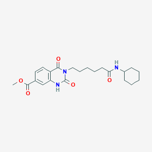 molecular formula C22H29N3O5 B2424154 3-[6-(环己基氨基)-6-氧代己基]-2,4-二氧代-1H-喹唑啉-7-甲酸甲酯 CAS No. 896384-22-8