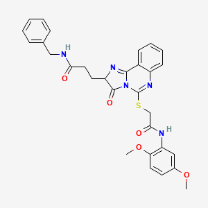 molecular formula C30H29N5O5S B2424161 N-苄基-3-[5-({[(2,5-二甲氧基苯基)羰酰胺]甲基}硫基)-3-氧代-2H,3H-咪唑并[1,2-c]喹唑啉-2-基]丙酰胺 CAS No. 1037222-88-0