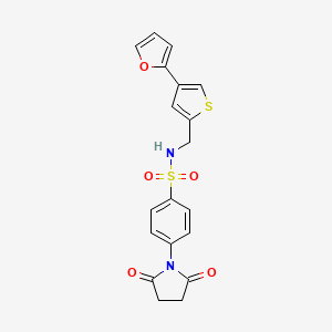 molecular formula C19H16N2O5S2 B2424164 4-(2,5-Dioxopyrrolidin-1-yl)-N-[[4-(furan-2-yl)thiophen-2-yl]methyl]benzenesulfonamide CAS No. 2379995-77-2