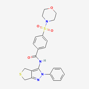 molecular formula C22H22N4O4S2 B2424168 4-(吗啉磺酰基)-N-(2-苯基-4,6-二氢-2H-噻吩并[3,4-c]吡唑-3-基)苯甲酰胺 CAS No. 392254-78-3