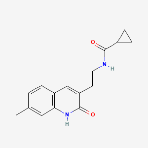 molecular formula C16H18N2O2 B2424172 N-(2-(7-甲基-2-氧代-1,2-二氢喹啉-3-基)乙基)环丙烷甲酰胺 CAS No. 851404-53-0