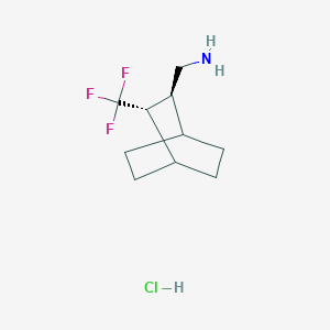 molecular formula C10H17ClF3N B2424176 [(2S,3S)-3-(Trifluoromethyl)-2-bicyclo[2.2.2]octanyl]methanamine;hydrochloride CAS No. 2260931-14-2