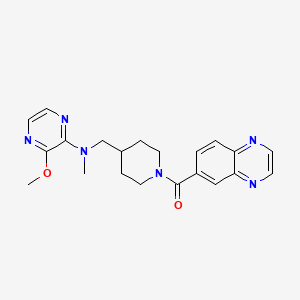 molecular formula C21H24N6O2 B2424178 [4-[[(3-Methoxypyrazin-2-yl)-methylamino]methyl]piperidin-1-yl]-quinoxalin-6-ylmethanone CAS No. 2380193-11-1