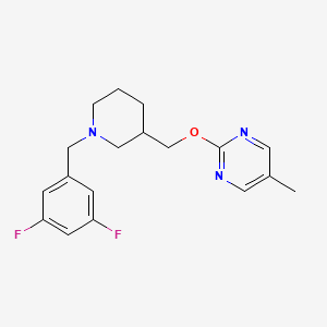 molecular formula C18H21F2N3O B2424179 2-[[1-[(3,5-Difluorophenyl)methyl]piperidin-3-yl]methoxy]-5-methylpyrimidine CAS No. 2380010-59-1