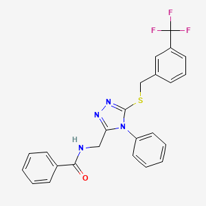 N-((4-phenyl-5-((3-(trifluoromethyl)benzyl)thio)-4H-1,2,4-triazol-3-yl)methyl)benzamide