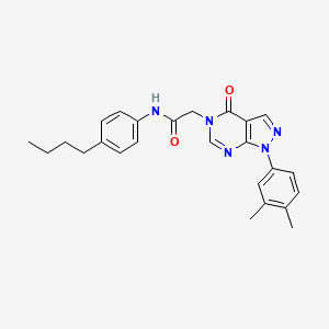molecular formula C25H27N5O2 B2424185 N-(4-butylphenyl)-2-(1-(3,4-dimethylphenyl)-4-oxo-1H-pyrazolo[3,4-d]pyrimidin-5(4H)-yl)acetamide CAS No. 852451-31-1