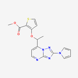 Methyl 3-[1-(2-pyrrol-1-yl-[1,2,4]triazolo[1,5-a]pyrimidin-7-yl)ethoxy]thiophene-2-carboxylate