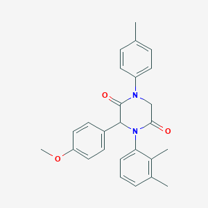 4-(2,3-Dimethylphenyl)-3-(4-methoxyphenyl)-1-(4-methylphenyl)-2,5-piperazinedione