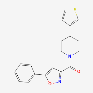 (5-Phenylisoxazol-3-yl)(4-(thiophen-3-yl)piperidin-1-yl)methanone