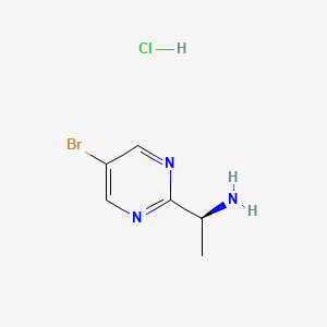 molecular formula C6H9BrClN3 B2424199 (1S)-1-(5-溴嘧啶-2-基)乙胺; 盐酸盐 CAS No. 2243501-56-4